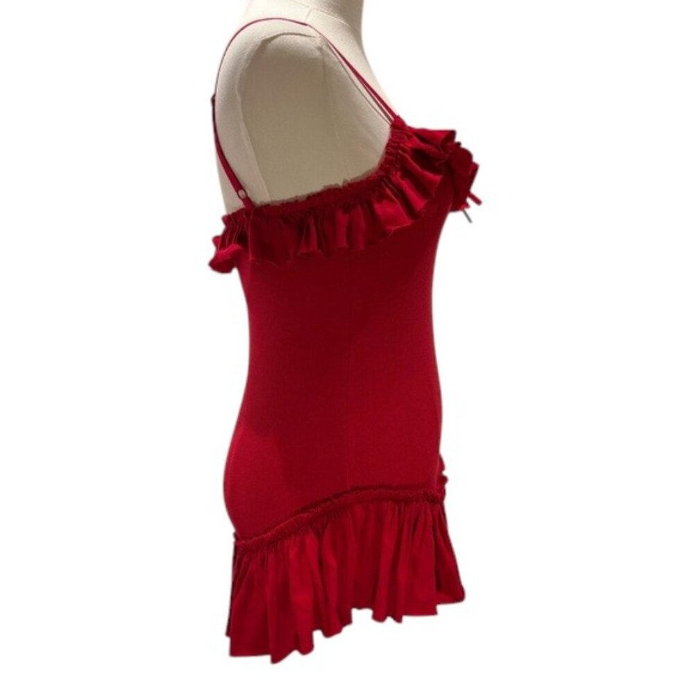 Betsey Johnson Red Ruffle  Tank Top NWT - Picture 5 of 7